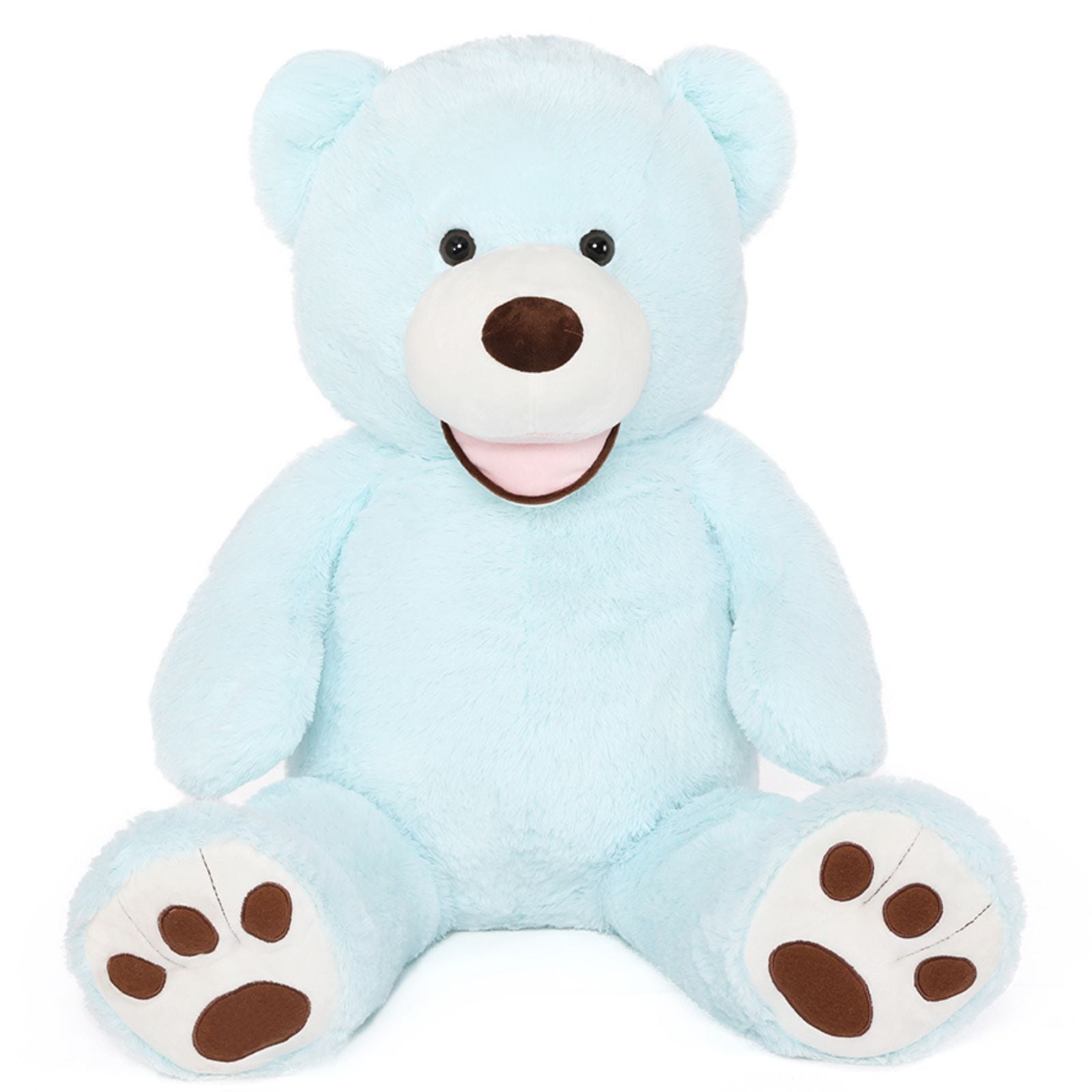 Muiteiur 39" Blue Teddy Bear with Big Footprints Plush Stuffed Animals