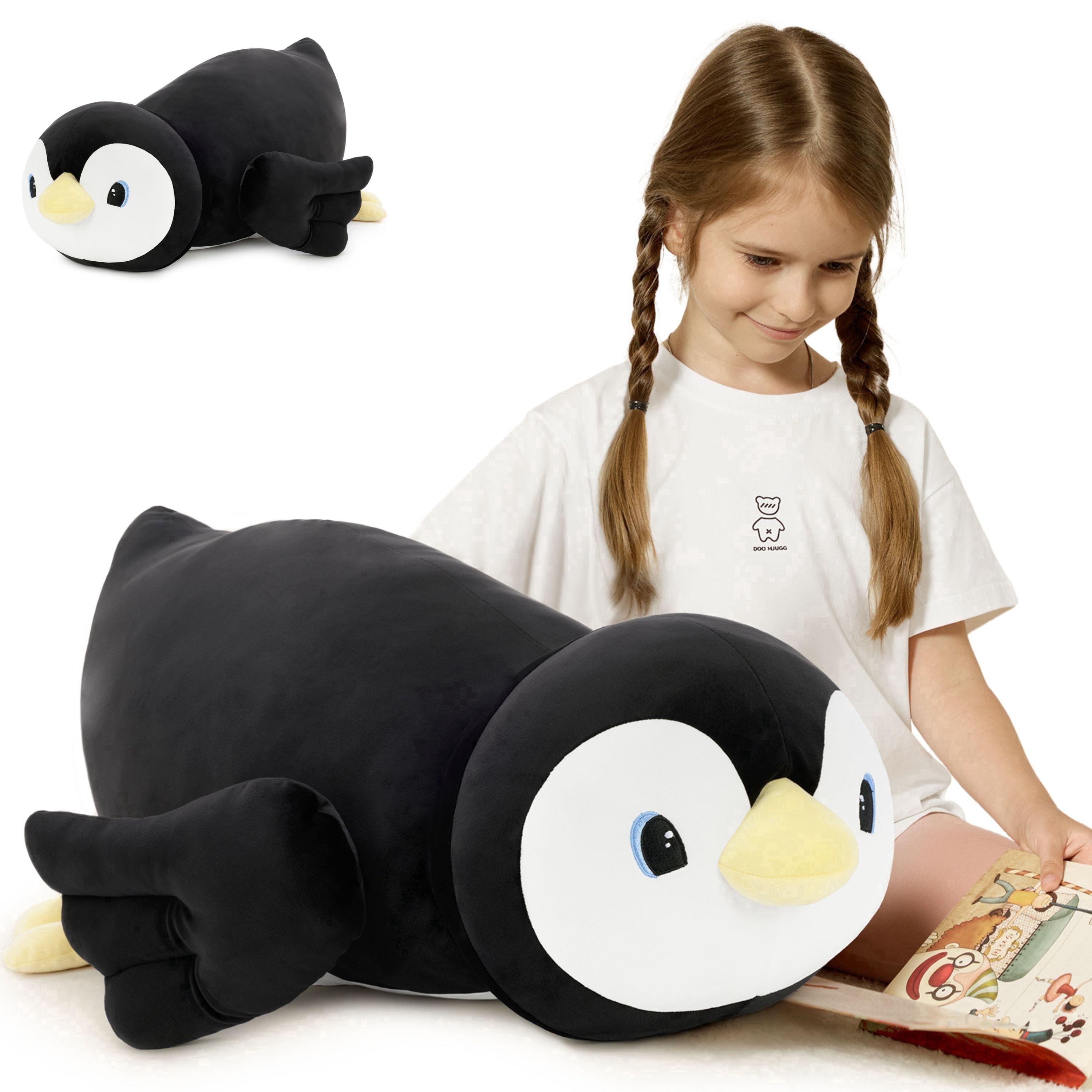 Muiteiur 39" Penguin Stuffed Animal Large Penguin Plush Body Pillow