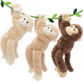 Muiteiur 3Pcs Monkey Stuffed Animal 15.7" Monkey Plush Toy with Velcro on Hands