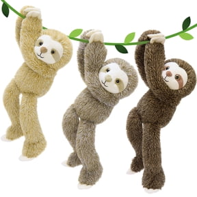 Muiteiur 3Pcs Sloth Stuffed Animal 15.7" Sloth Plush Toy with Velcro on Hands