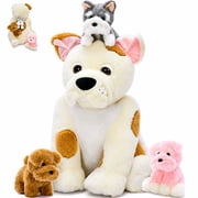 Muiteiur 4-Piece Bulldog Stuffed Animal 17 Inch Bulldog Plush Toy Set