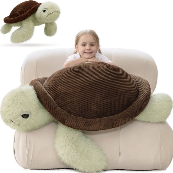 Muiteiur Large Turtle Plush Toy 43.3" Soft Turtle Stuffed Animal Giant Body Pillow