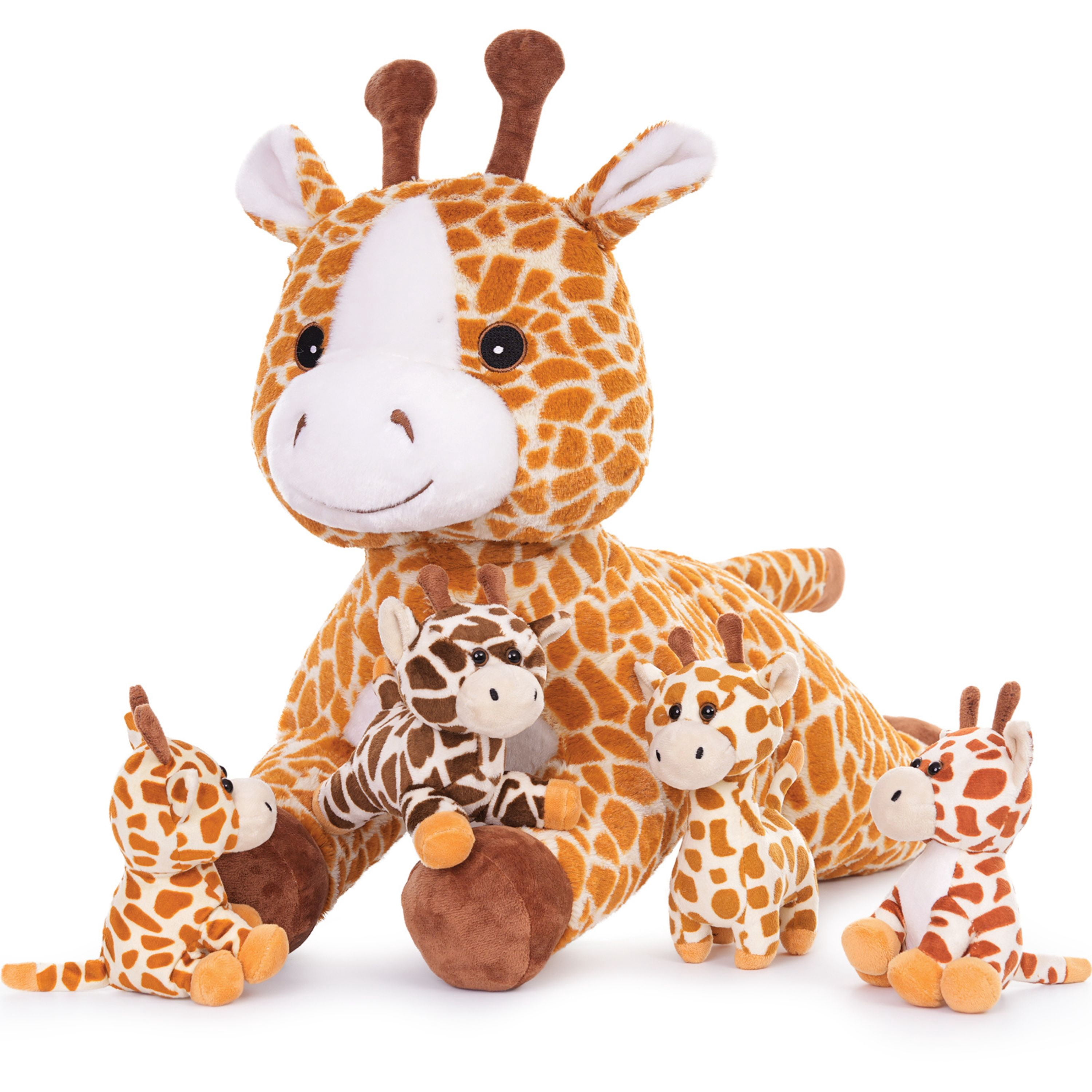 Muiteiur 5Pcs Giraffe Stuffed Animal Set 22" Giraffe Plush Toy with 4 Babies