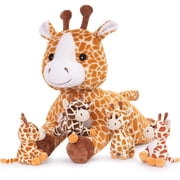Muiteiur 5Pcs Giraffe Stuffed Animal Set 22" Giraffe Plush Toy with 4 Babies