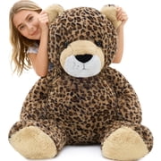 Muiteiur 51" Leopard Stuffed Animal Plush Leopard Toy Giant Cheetah Body Pillow