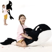 Muiteiur 51.2" Giant Orca Whale Stuffed Animal Plush Killer Whale Toy