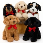 Muiteiur 5Pcs Cute Puppy Plush Toy Set 13.8" Bulk Dog Stuffed Animal