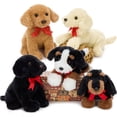 thumbnail image 1 of Muiteiur 5Pcs Cute Puppy Plush Toy Set 13.8" Bulk Dog Stuffed Animal, 1 of 8