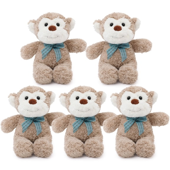 Muiteiur 5Pcs Monkey Stuffed Animal 12.5" Soft Plush Monkey Toy