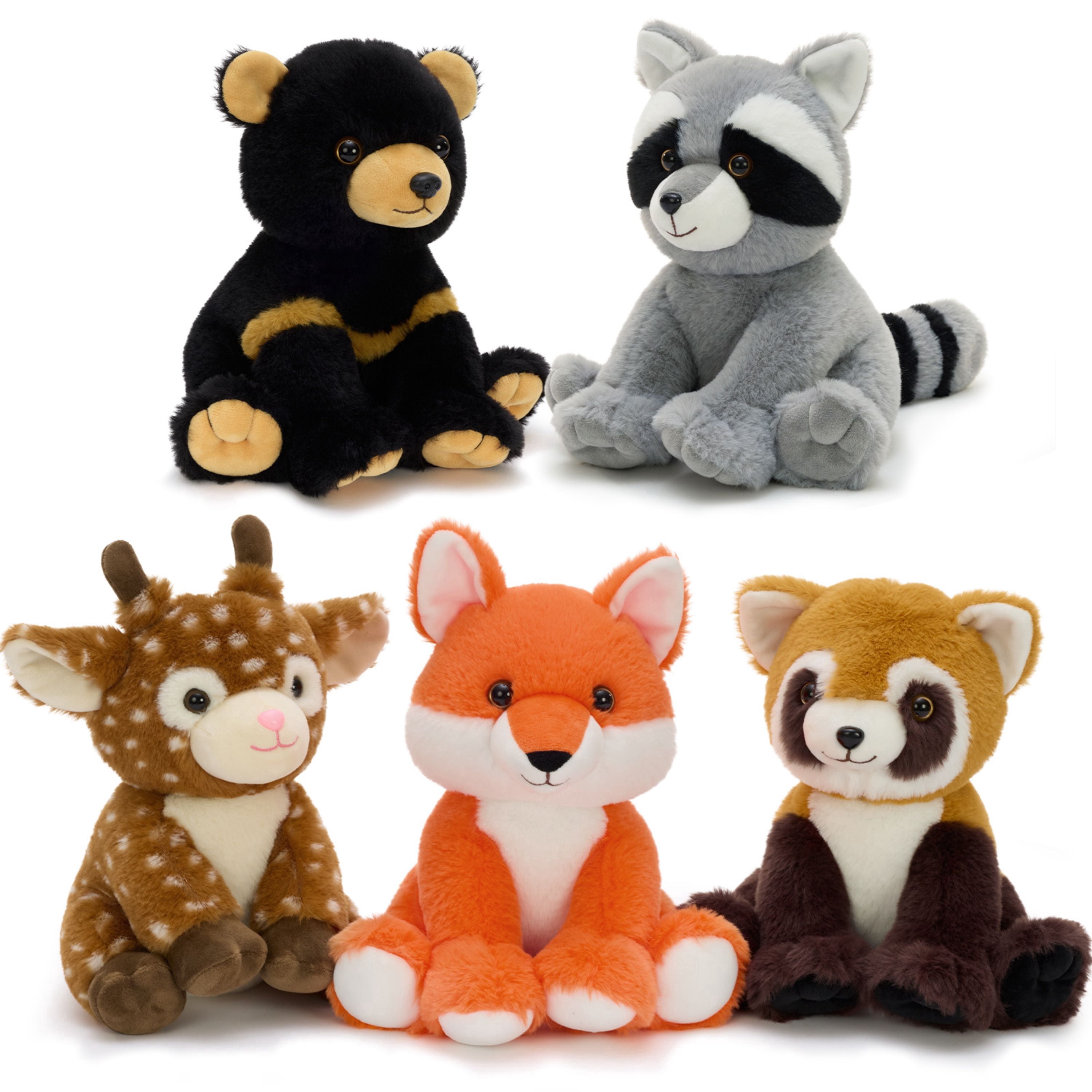 Muiteiur 5-Piece Woodland Stuffed Animals Set, 7.9 Inch Forest Plush Toys for Kids