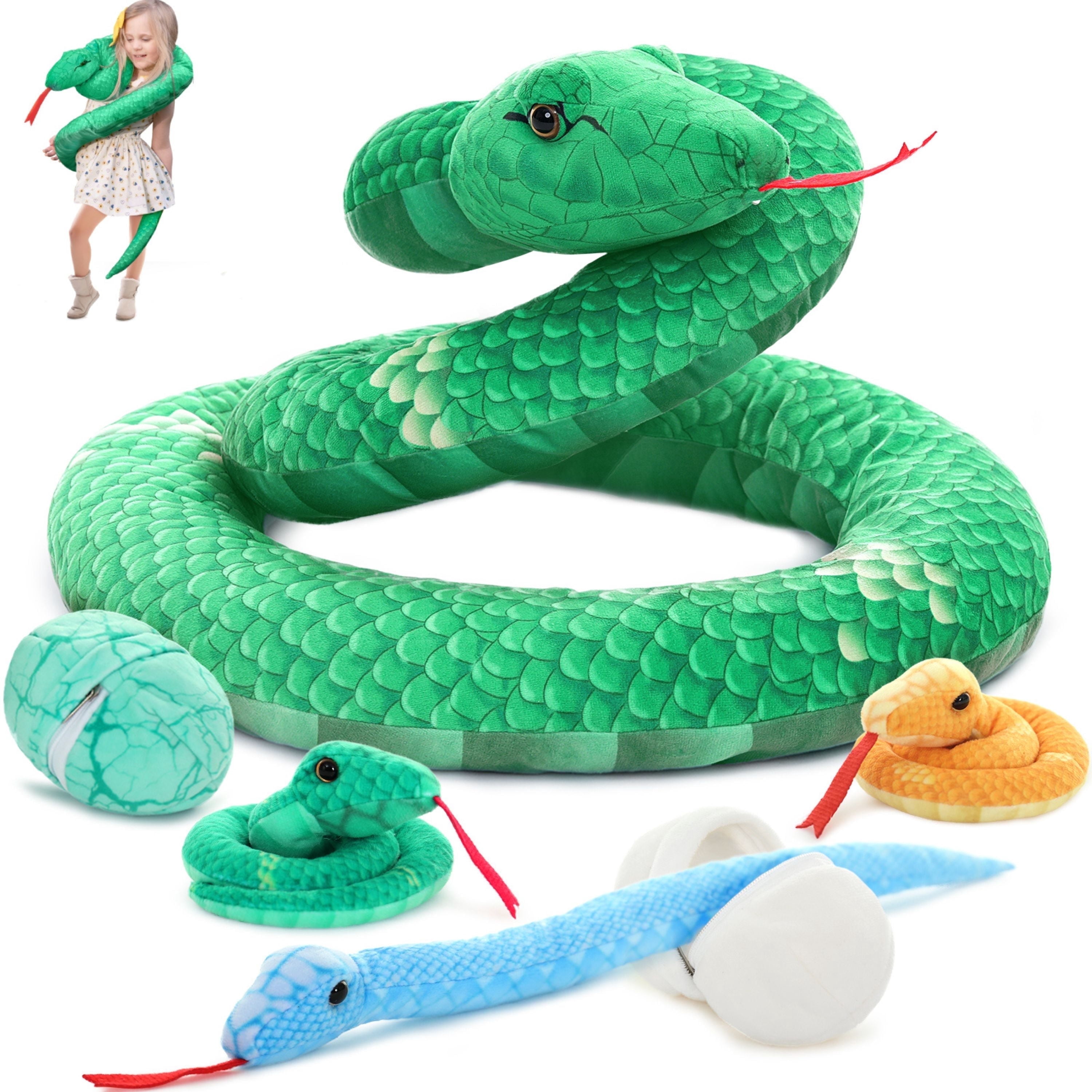 Muiteiur 6Pcs Snake Stuffed Animal 55'' Giant Snake Plush Toy with 3 ...