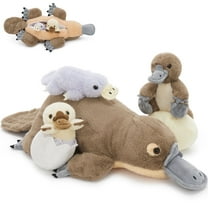 Muiteiur 6Pcs Platypus Stuffed Animal Set 21.7" Platypus Plush with 3 Babies, 2 Eggshell
