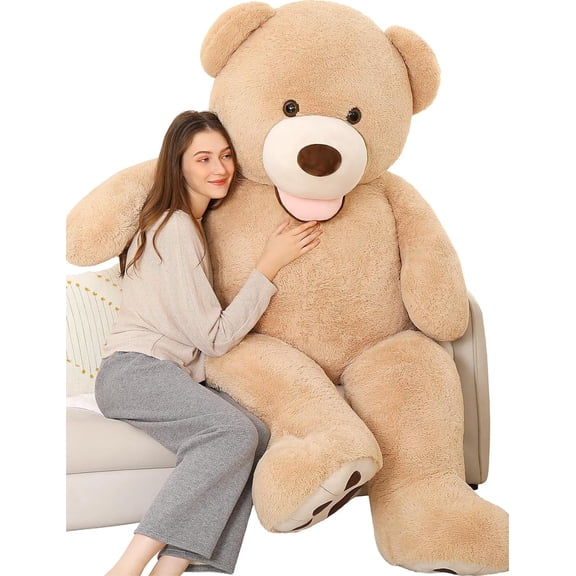 Muiteiur 6ft Giant Tan Teddy Bear Plush, 6 Foot Huge Teddy Bears
