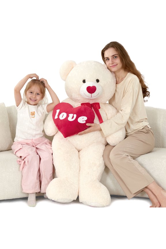 Giant Teddy Bear 51'' Stuffed Animal Bear With "I Love You" Heart