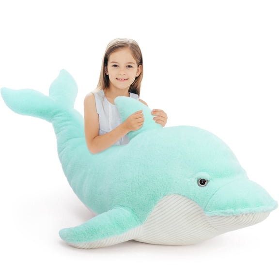Muiteiur Large Dolphin Plush Toy 47.2" Realistic Ocean Stuffed Animal