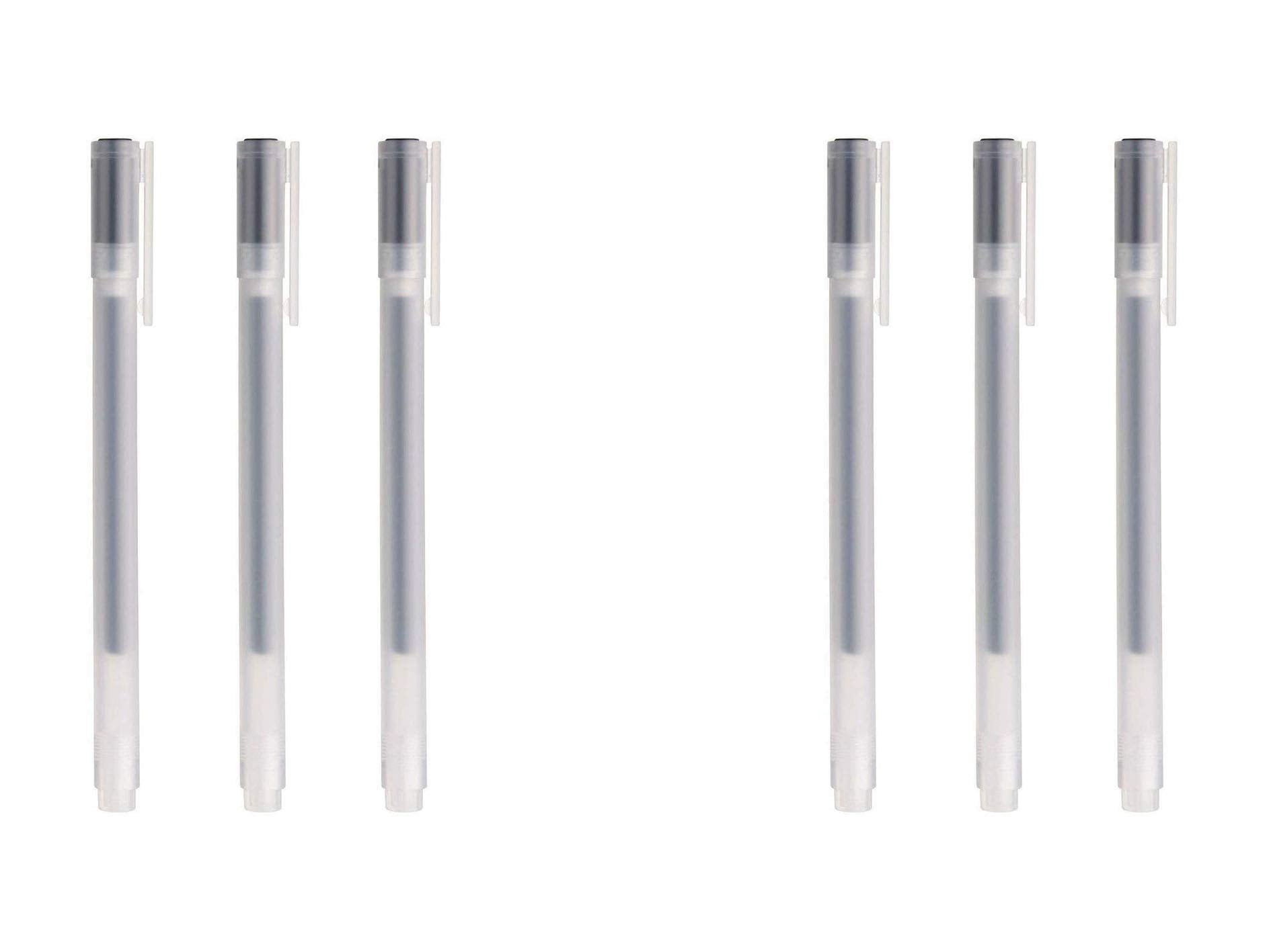 Gelpen set van Muji, 0,5 mm, zwart, 6 stuks