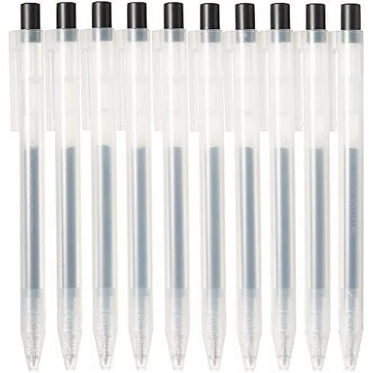 Muji Smooth Gel Ink Ballpoint Pen Knock Type 10-Pieces Set, 0.5 mm Nib  Size, Black 