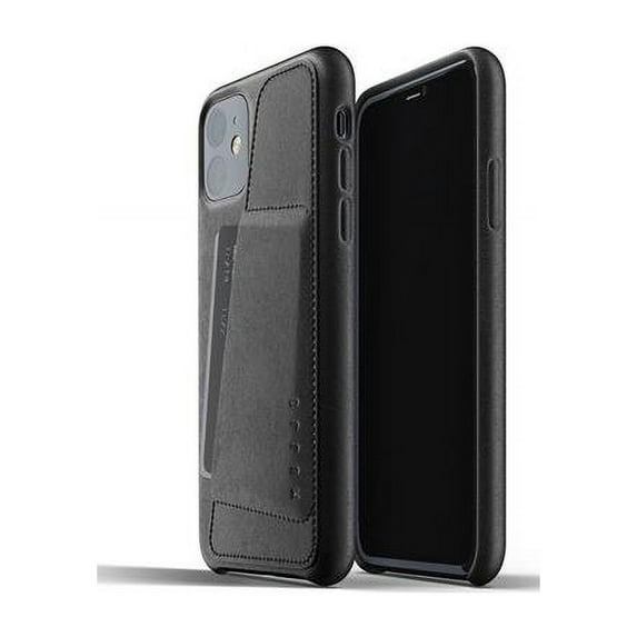 Mujjo MUJJO-CL-006-BK Full Leather Wallet Case for iPhone 11, Black