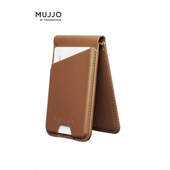 Mujjo Magsafe Compatible Leather Wallet Stand - Tan