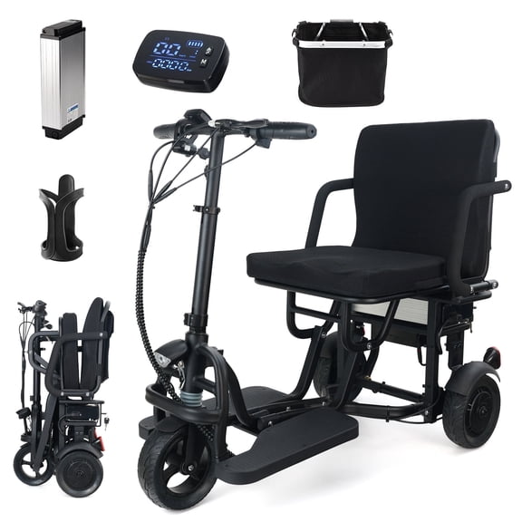 Mujocooker Portable Electric Mobility Scooter for Adults - 300W Motor, 22 Miles Long Range, Lightweight Foldable Design for Travel