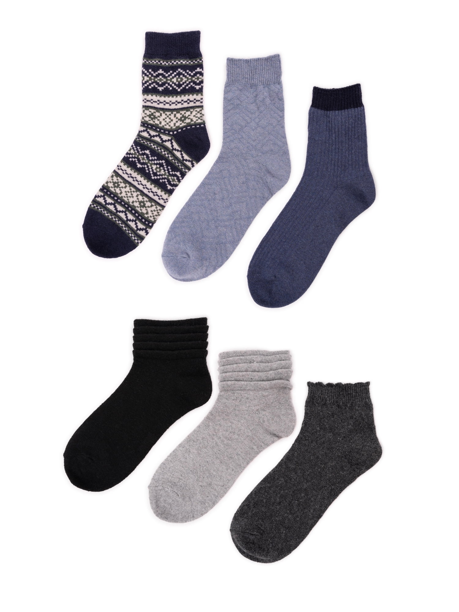 Muk Luks Crew Socks, 6pk