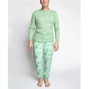 Muk Luks Mens Comfort Lounge Goals Jogger Set, Green/Green Tie Dye, Tall/Large