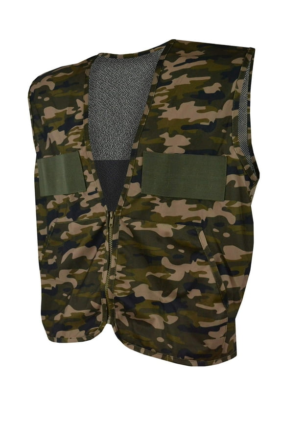 QuietWear Camo Hunting Vest with Game Bag, Brown Camo