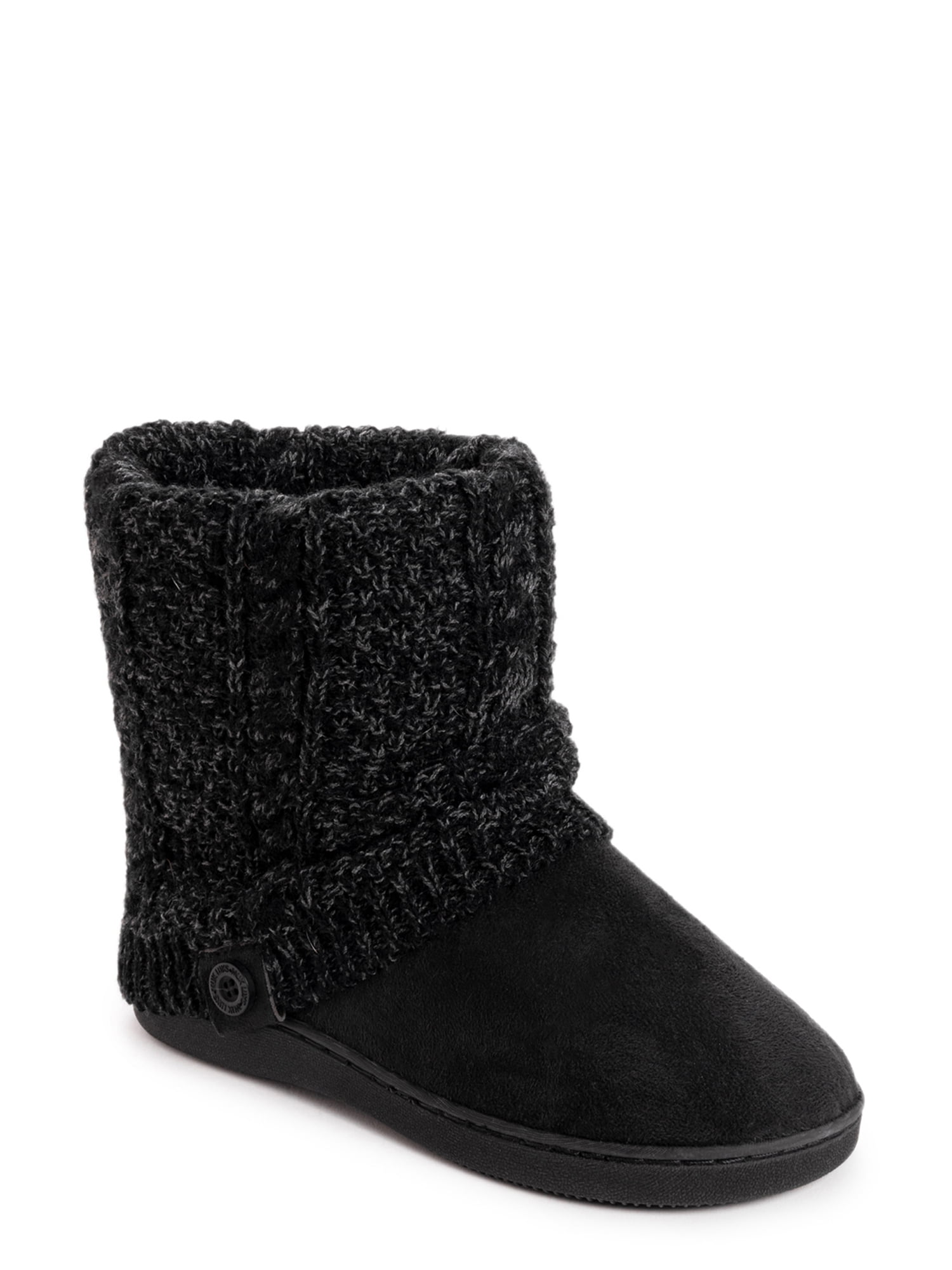 Muk Luks Regina Faux Fur Lined Sweater Knit Bootie Slipper (Women's