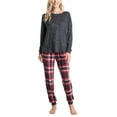 thumbnail image 1 of Muk Luks Soft Knit Matching Family Pajama Set , Black/Red Check, P/L, 1 of 4