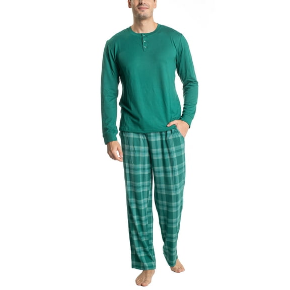 Muk Luks Soft Knit Matching Family Pajama Set , EvergrnPld/Trees, T/S