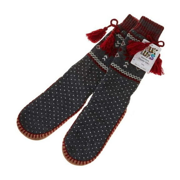 Muk Luks Traditional Tassel Knit Slipper Socks