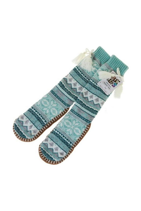 Muk Luks Traditional Tassel Knit Slipper Socks