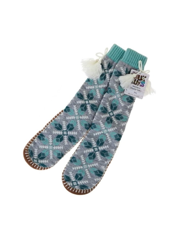 Muk Luks Traditional Tassel Knit Slipper Socks