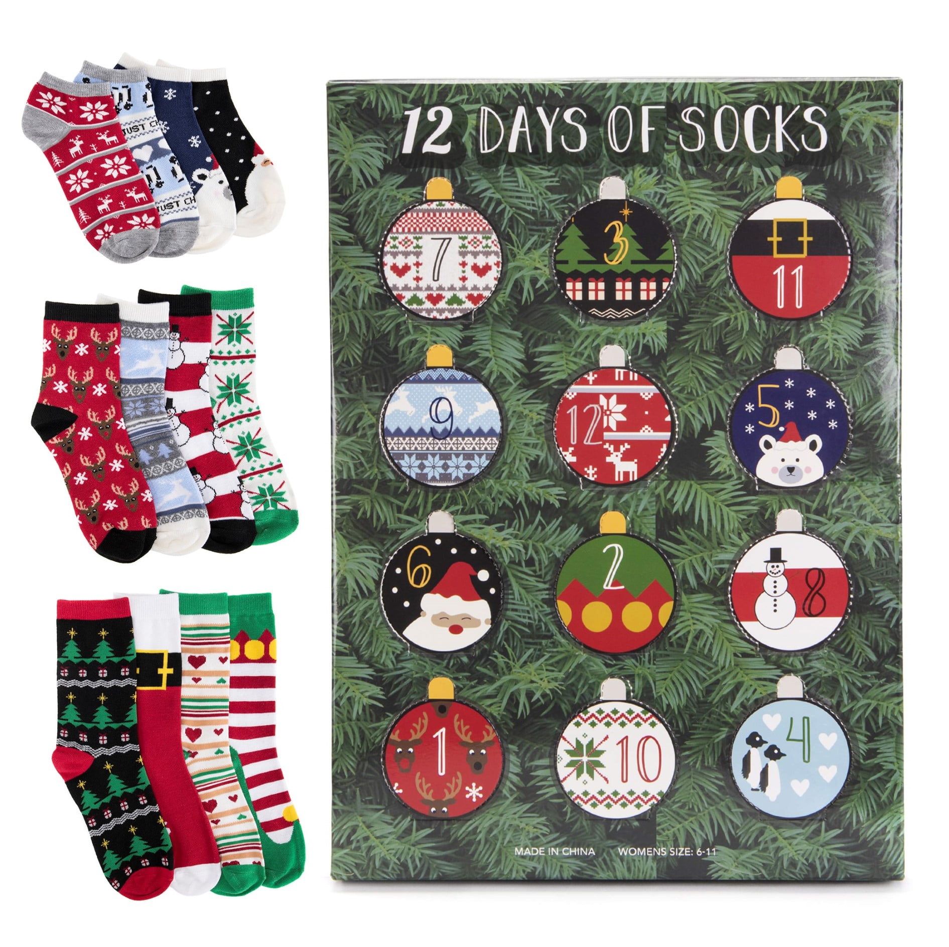 Muk Luks Women's 12 Days Of Christmas Socks Gift Box