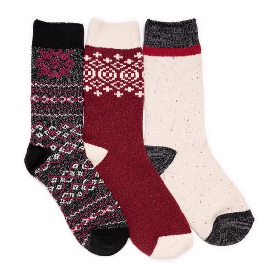 Muk Luks Women's 3 Pair Pack Boot Socks