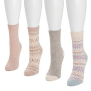 MUK LUKS Women's 4 Pack Holiday Boot Socks