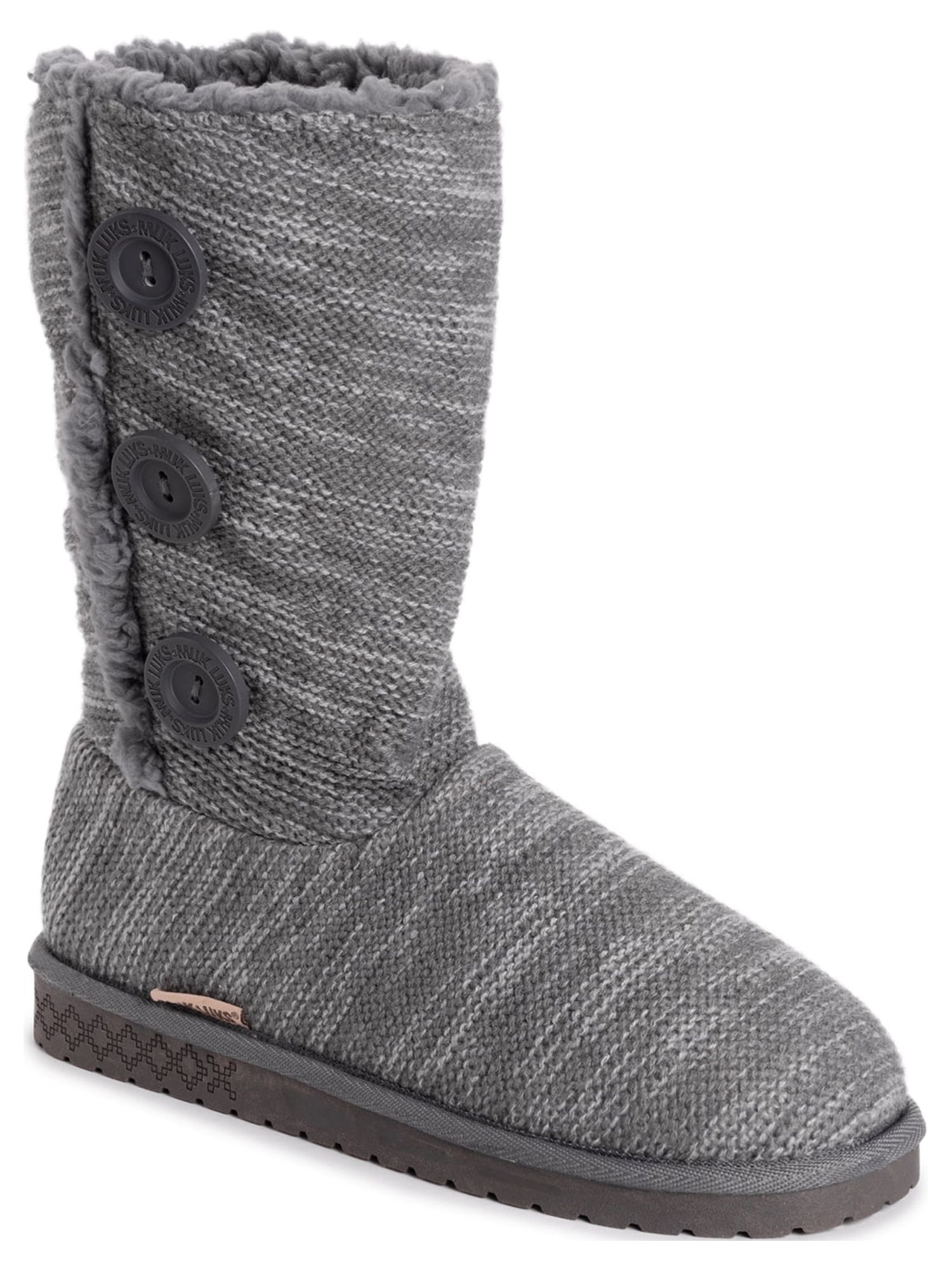 Muk Luks Women's Angel Faux Fur Lined Side Button Knit Boots - image 1 of 10