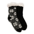 thumbnail image 1 of MukLuks Women's Cabin Socks, 2 Pack, Black Snowflake, S/M, 1 of 4