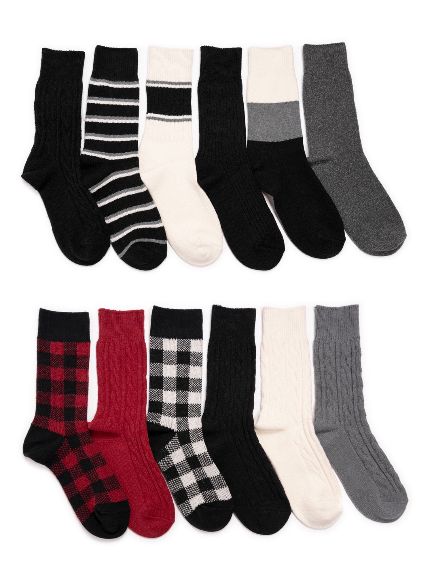 Muk Luks Women's Crew Boot Socks, 12Pack