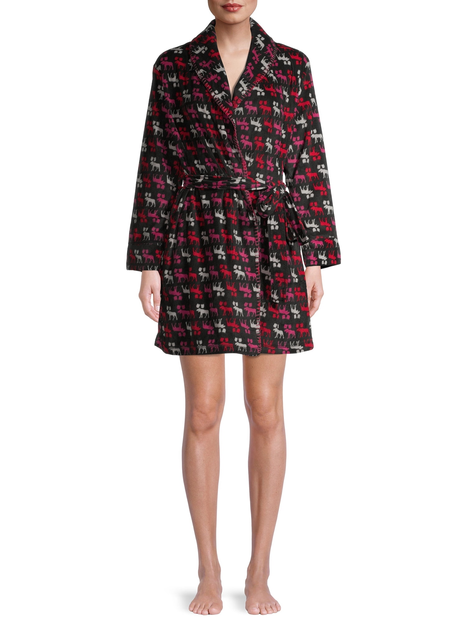 Shortie Red Robe Muk Luks Women’s Fleece Cozy Shortie Robe - Walmart.com