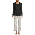 thumbnail image 1 of Muk Luks Women's Henley and Printed Pants, 2-Piece Pajama Set, 1 of 5