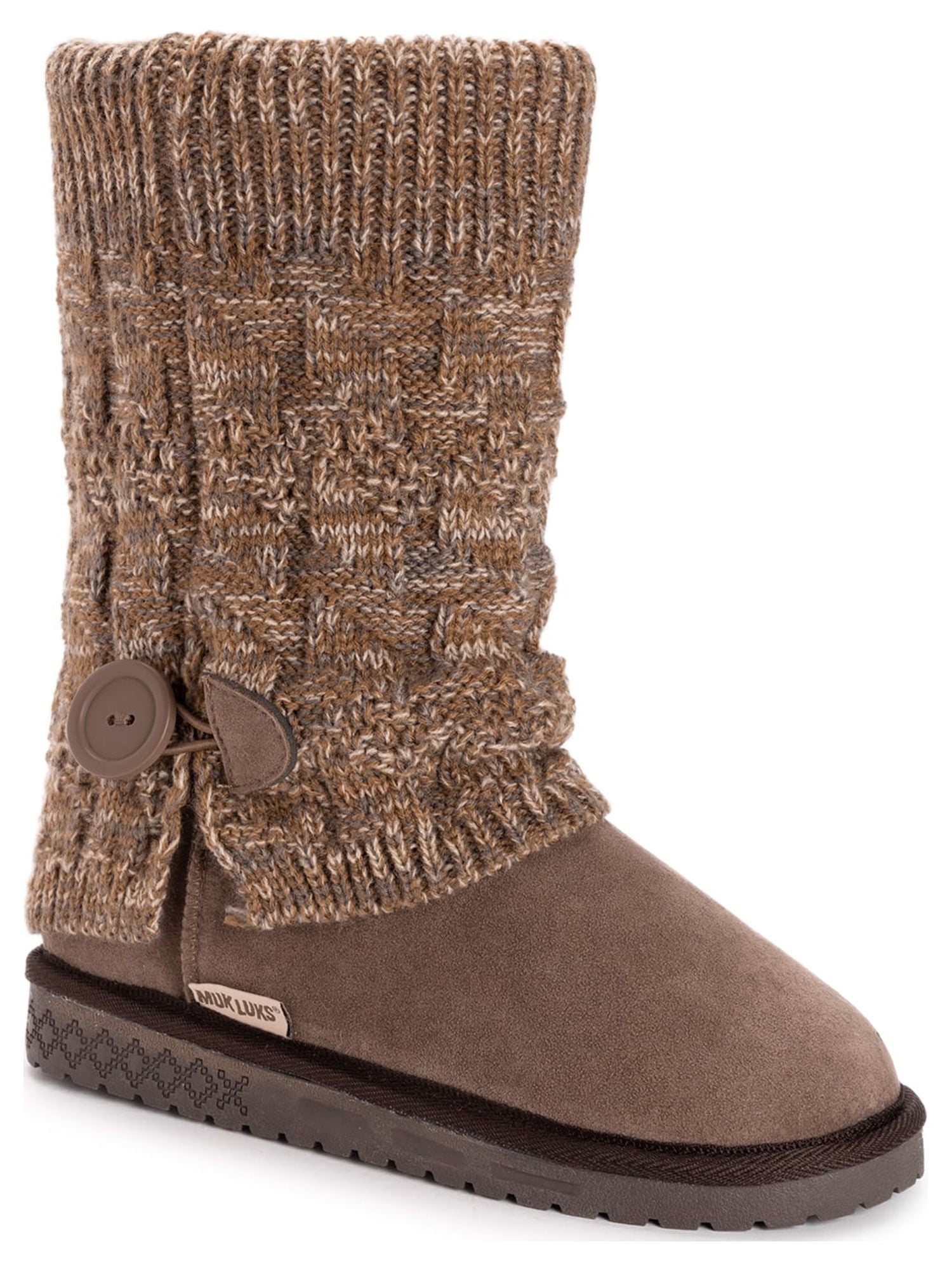 Muk Luks Women's Janie Side Button Cable Knit Boot-Wide Width Available ...