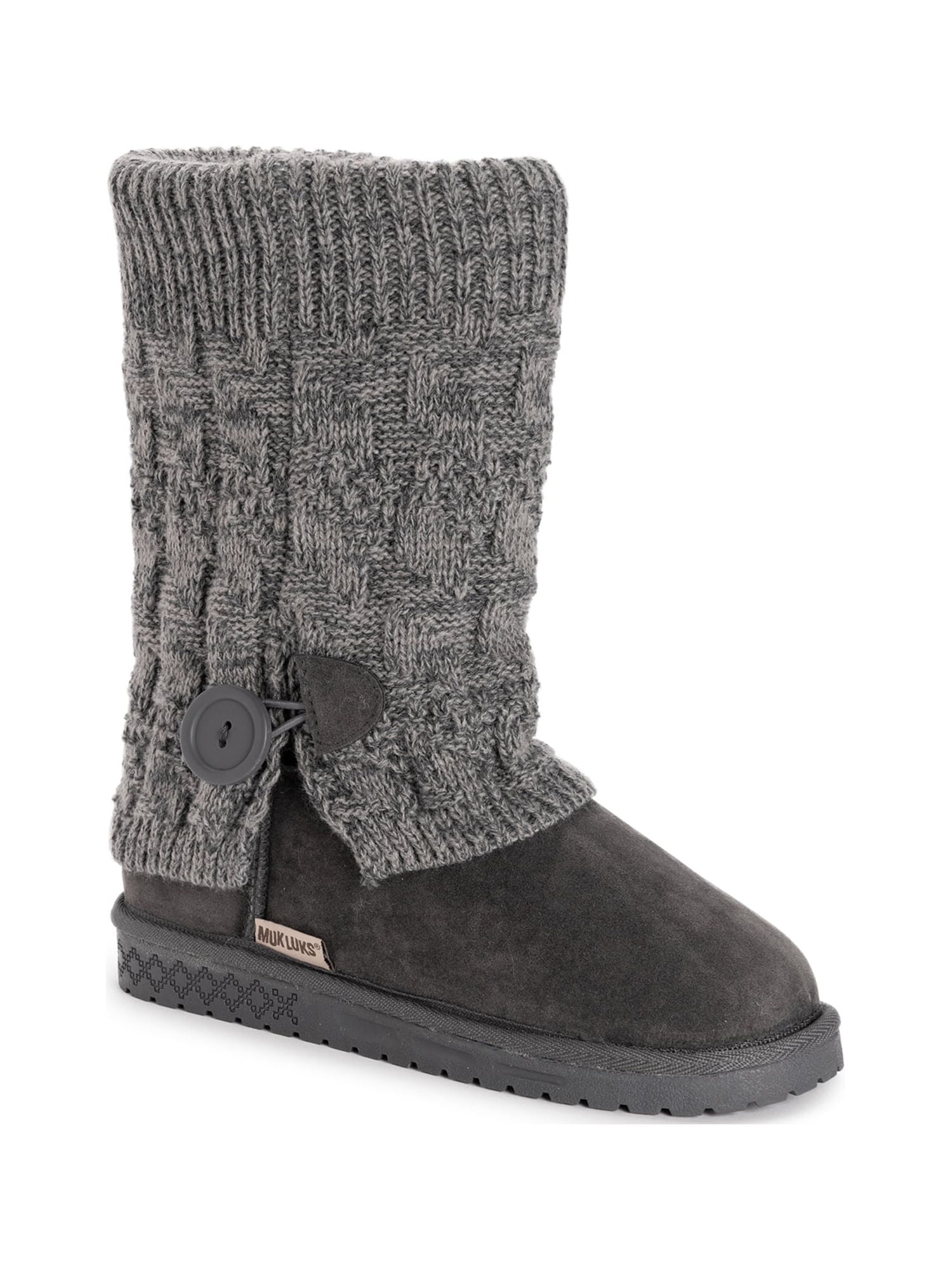 Muk Luks Women's Janie Side Button Cable Knit Boot-Wide Width Available ...