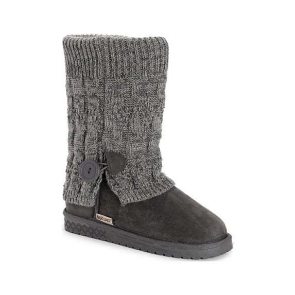 Muk Luks Women's Janie Side Button Cable Knit Boot-Wide Width Available