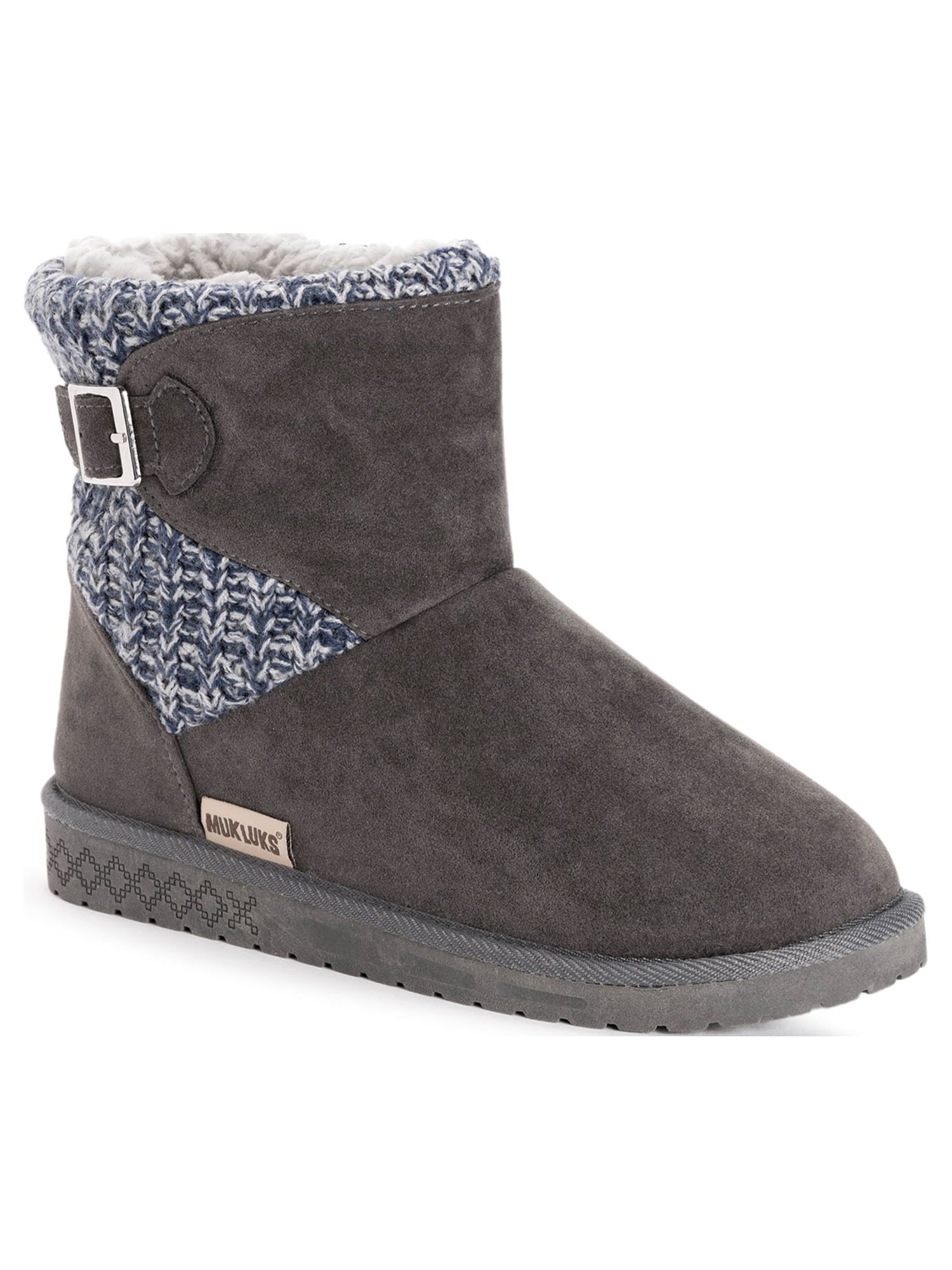 Muk Luks Women's Melly Knit Faux Fur Lined Bootie Wide Width