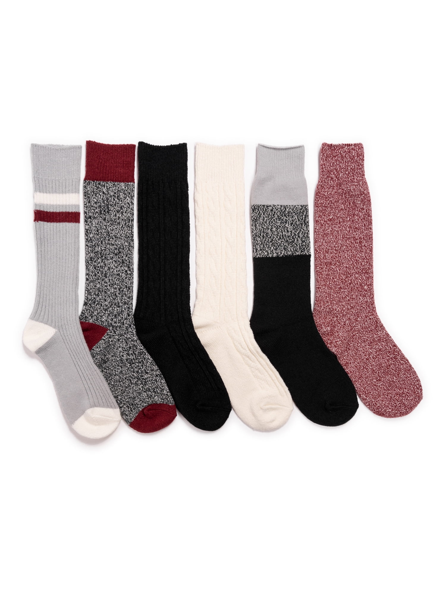 Muk Luks Women's Mid-Calf Tall Boot Socks, 6-Pack