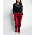 thumbnail image 1 of Muk Luks Women's Silky Velour Pajama Set, Black/Buffalo, P/M, 1 of 4