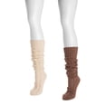 thumbnail image 1 of Muk Luks Women's Slouch Knit Cable (2 Pair Pack), 1 of 2
