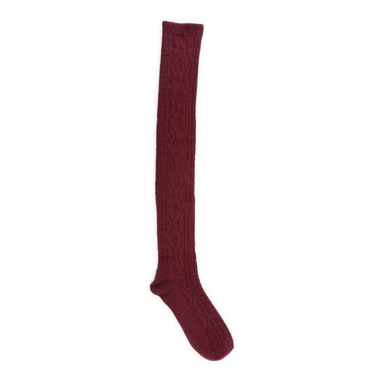 Muk Luks Women s Texture Over the Knee Cable Sock