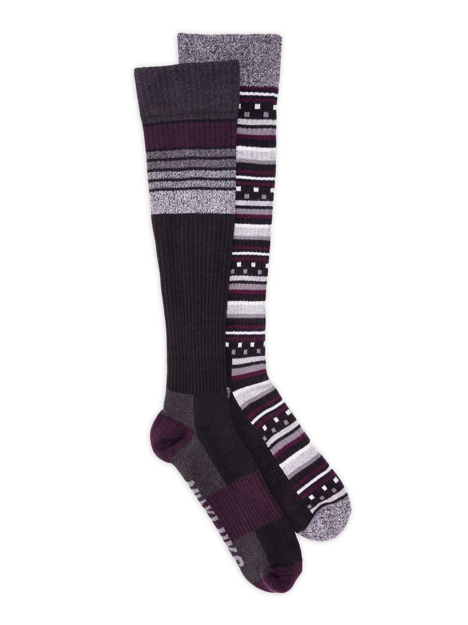 Muk Luks Women's Wide Width Cotton KneeHigh Compression Socks, 2 Pair